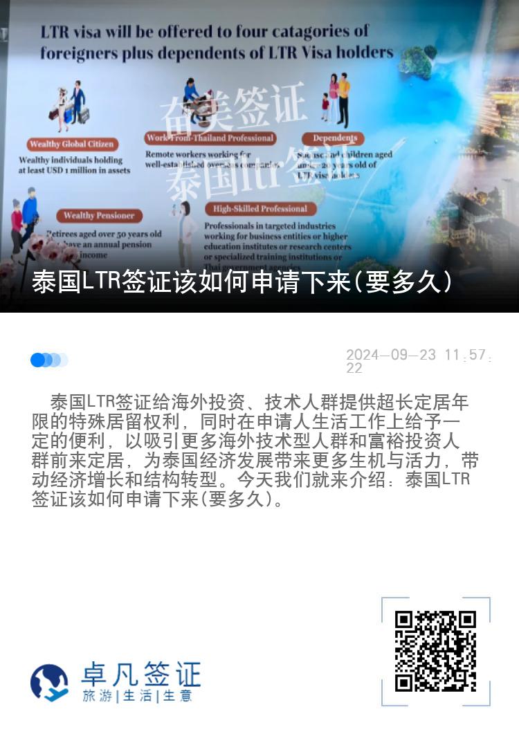 泰国LTR签证该如何申请下来(要多久)